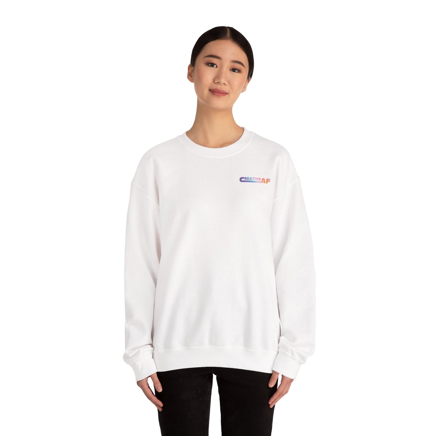 White Creative AF Crewneck Sweatshirt