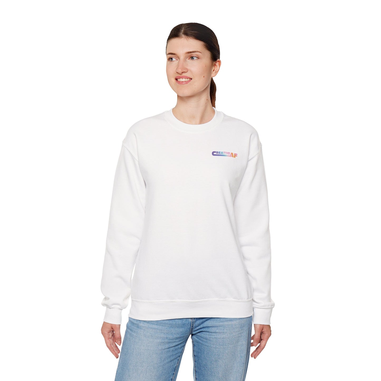 White Creative AF Crewneck Sweatshirt