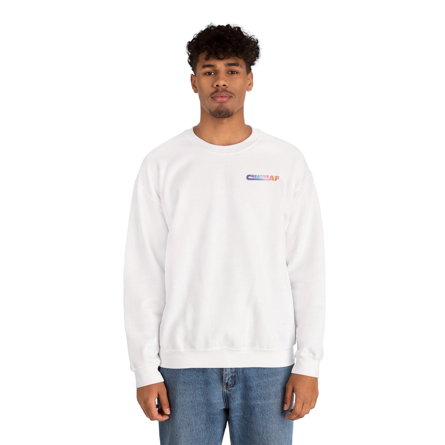 White Creative AF Crewneck Sweatshirt