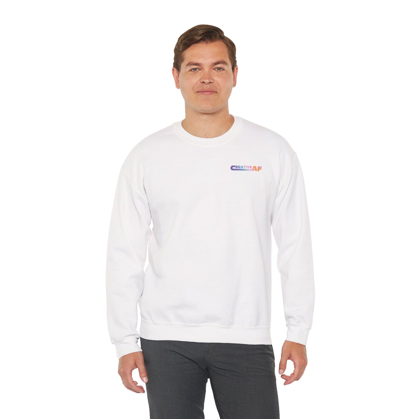 White Creative AF Crewneck Sweatshirt